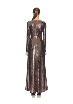 Lapointe x REVOLVE Mirror Jersey Boatneck Gown in Metallic Bronze. Size 2. Also in 0, 4.
