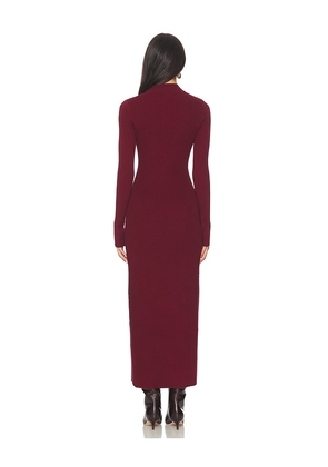 Lovers and Friends Gretta Mock Neck Midi Dress in Burgundy. Size L. Also in M, S, XL, XS.