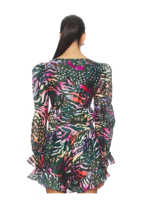 LA FUORI Graphic Jungle Top in Green. Size S. Also in XS.