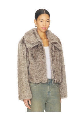 LAMARQUE Nova Faux Fur Jacket in Brown. Size M. Also in S, L.