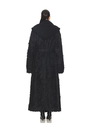 MARRKNULL Two-piece Waxed Trench Coat in Black. Size M. Also in L, S.