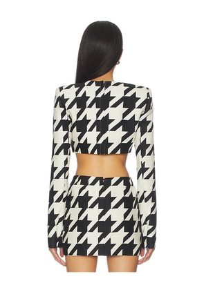 LaQuan Smith Cropped Shoulder Pad Top in Black,White. Size M. Also in S.