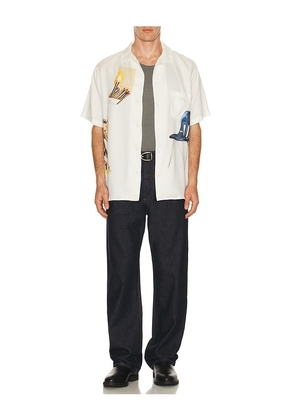 ONE OF THESE DAYS I Never Believed in Much, But I Believe in You Camp Shirt in White. Size M. Also in S.