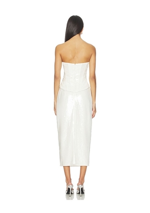 Lovers and Friends Alexia Sequin Midi Dress in White. Size M. Also in S, XS, XXS.