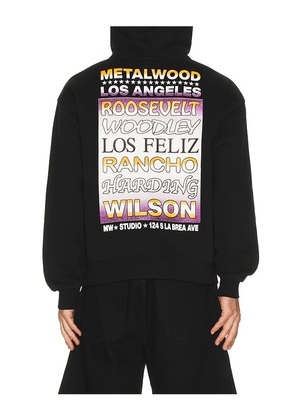 Metalwood Studio Flyer Hoodie in Black. Size M. Also in S, L, XL/1X.