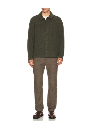 Marine Layer Boiled Wool Overshirt in Olive. Size M. Also in S, L.