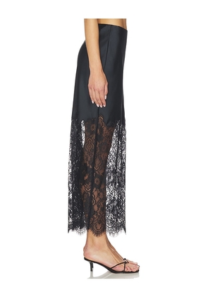 LoveShackFancy Ilene Skirt in Black. Size L. Also in XS, S, XL.