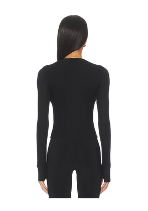 Michael Lauren Orson Crop Longsleeve Top in Black. Size M. Also in XS, S, L, XL.