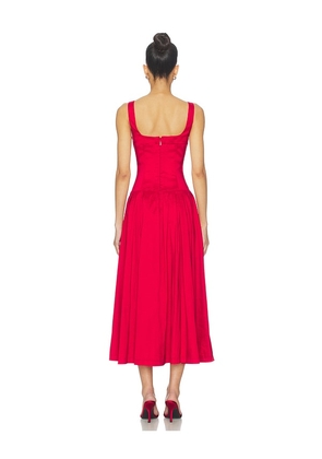 LPA Audrey Midi Dress in Red. Size XS. Also in M, S, XXS.