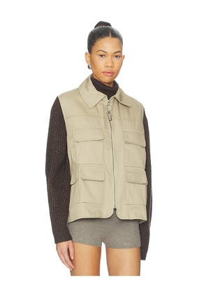 Milkwhite Cargo Vest in Beige. Size M. Also in L.