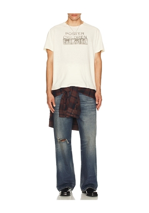 MISBHV Poster Children T-Shirt in Cream. Size M. Also in S, XL/1X.