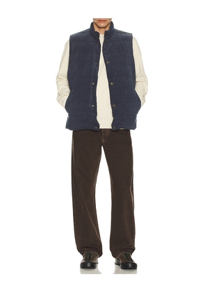 Marine Layer Cord Puffer Vest in Blue. Size M. Also in S, XL/1X.