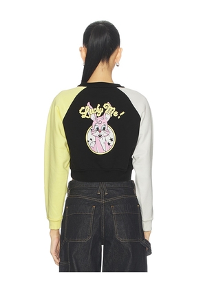 Kenzo Lucky Me Cartoon Cropped Sweatshirt in Black. Size M. Also in XS, S, L.