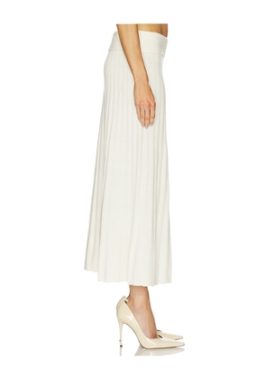 NAADAM Premium Cashmino Ribbed Skirt in White. Size M. Also in XS, S, L.