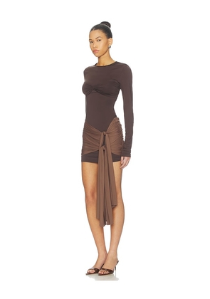 LIONESS Midnight Mini Dress in Chocolate. Size M. Also in S, XXS, XS, L, XL, XXL.