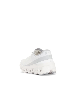 On Cloudmonster 1 in White. Size 10. Also in 7, 7.5, 8, 8.5, 9, 9.5, 10.5, 11, 11.5, 12, 12.5, 13.