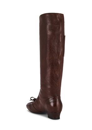 My Mum Made It Rosette Pocket Boots in Chocolate. Size 9. Also in 10.