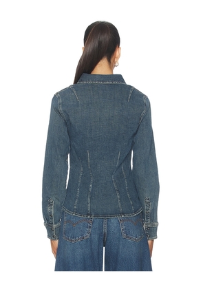 LEVI'S Long Sleeve Shaped Shirt in Blue. Size L. Also in S, M.