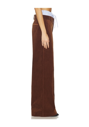 Monse Double Waistband Pant in Brown. Size 2. Also in 0, 4.