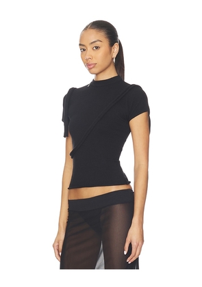 Ottolinger Deconstructed Knit Tee in Black. Size S. Also in XS.