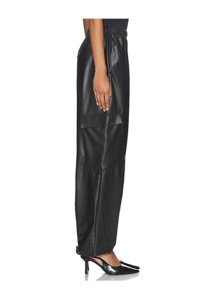 Lapointe Textured Faux Leather Jogger in Black. Size M. Also in XS, S, L.