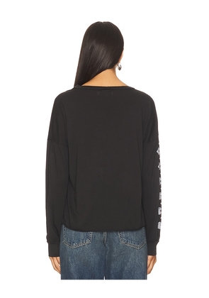 Lauren Moshi Luella Long Sleeve Drop Shoulder Tee in Black. Size M. Also in S.
