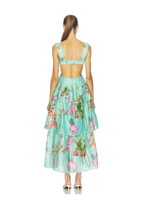 LA FUORI Botanical Oasis Dress in Teal. Size S. Also in XL.