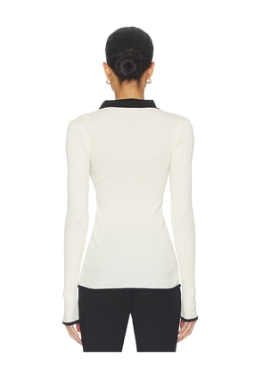 OperaSPORT Laura Seamless Shirt in Ivory,Black. Size M. Also in S, XS, L, XL.