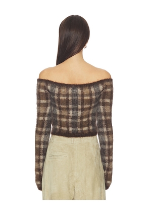 Nanushka Liliah Cardigan in Brown. Size M. Also in XS, S, L.