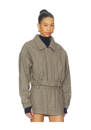 Nakedvice The Selene Check Jacket in Tan. Size L. Also in XS.