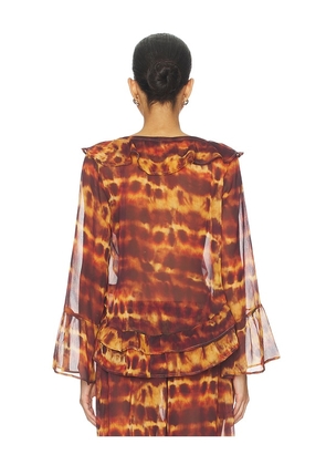 Leslie Amon Olivia Top in Brown. Size L. Also in S, XS, M.