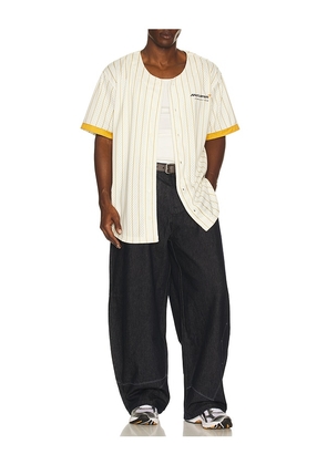 Mitchell & Ness x McLaren Formula 1 Mesh Button Front Jersey in Cream. Size M. Also in L, S.