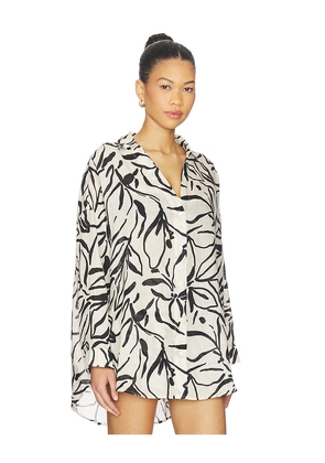 LSPACE Rio Tunic Top in Black,White. Size M/L. Also in XS/S, XL.