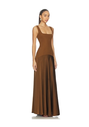 L'Academie Sidney Gown in Chocolate. Size M. Also in XS, S.