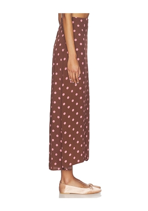 LSPACE Ever Wrap Skirt in Brown. Size L. Also in S, XS, M, XL.