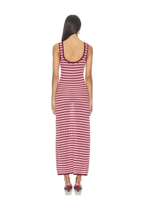 LSPACE Rosalie Maxi Dress in Pink,Burgundy. Size L. Also in S, M, XL.