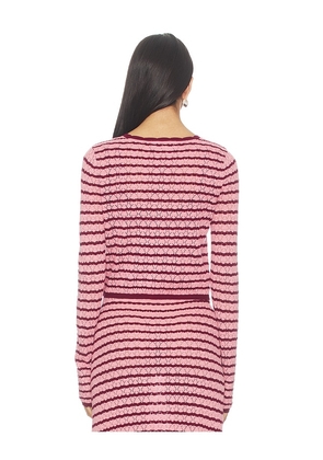 LSPACE Rosalie Cardigan in Pink,Burgundy. Size L. Also in S, XS, M, XL.