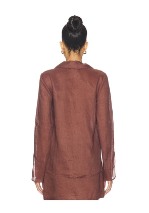 LSPACE Venice Shirt in Brown. Size L. Also in S, XS, M, XL.