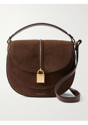 DeMellier - Siena Suede And Textured-leather Shoulder Bag - Brown - One size