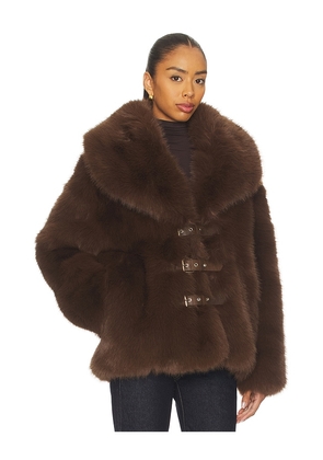 Nonchalant Label Oslo Faux Fur Jacket in Brown. Size M. Also in XS, S.