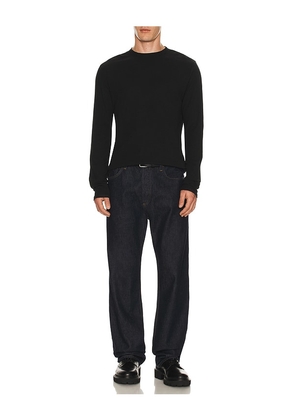 NN07 Clive Waffle Knit Tee in Black. Size M. Also in S, L, XL/1X, XXL/2X.