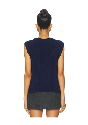 Malbon Elspeth Sweater Vest in Navy. Size M. Also in XS, S, L.