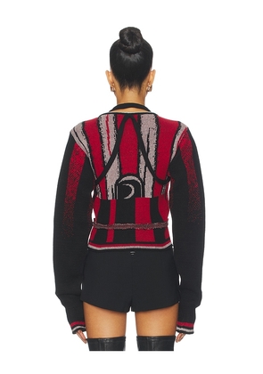 Ottolinger Sporty Knit Cardigan in Sporty Red in Red. Size L. Also in XS.
