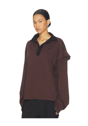 Ottolinger Polo Long Sleeve Top in Brown. Size S. Also in M.