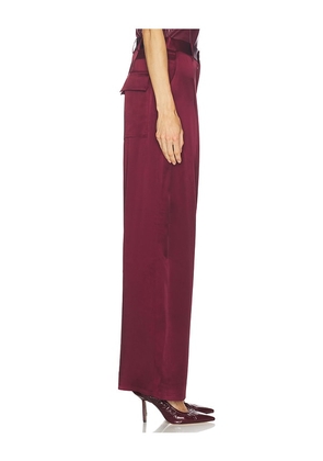 Lapointe Satin Pleated Wide Leg in Red. Size 2. Also in 0, 4.