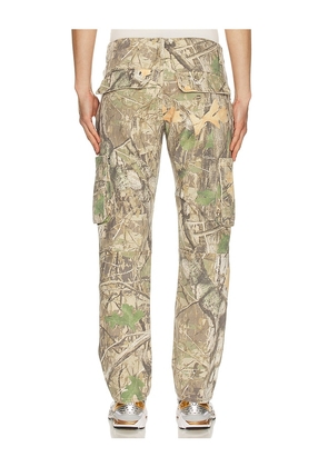 Memory Lane Regime Cargo Pants in Green. Size 32. Also in 30, 34, 36.