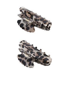 Loeffler Randall Loeffler Yuri Scallop Acetate Clip Set in Brown.