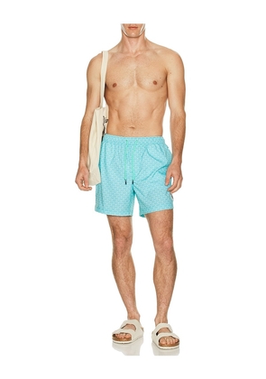 Original Penguin 5 Box Rec Swim Shorts in Baby Blue. Size S. Also in XL/1X.