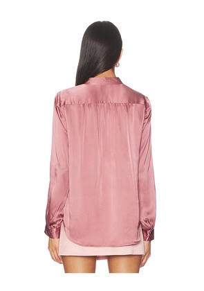 L'AGENCE Bianca Band Collar Blouse in Mauve. Size S. Also in XS, L.