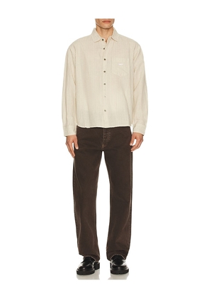 Obey Nelson Woven Shirt in Cream. Size M. Also in L, XL/1X.